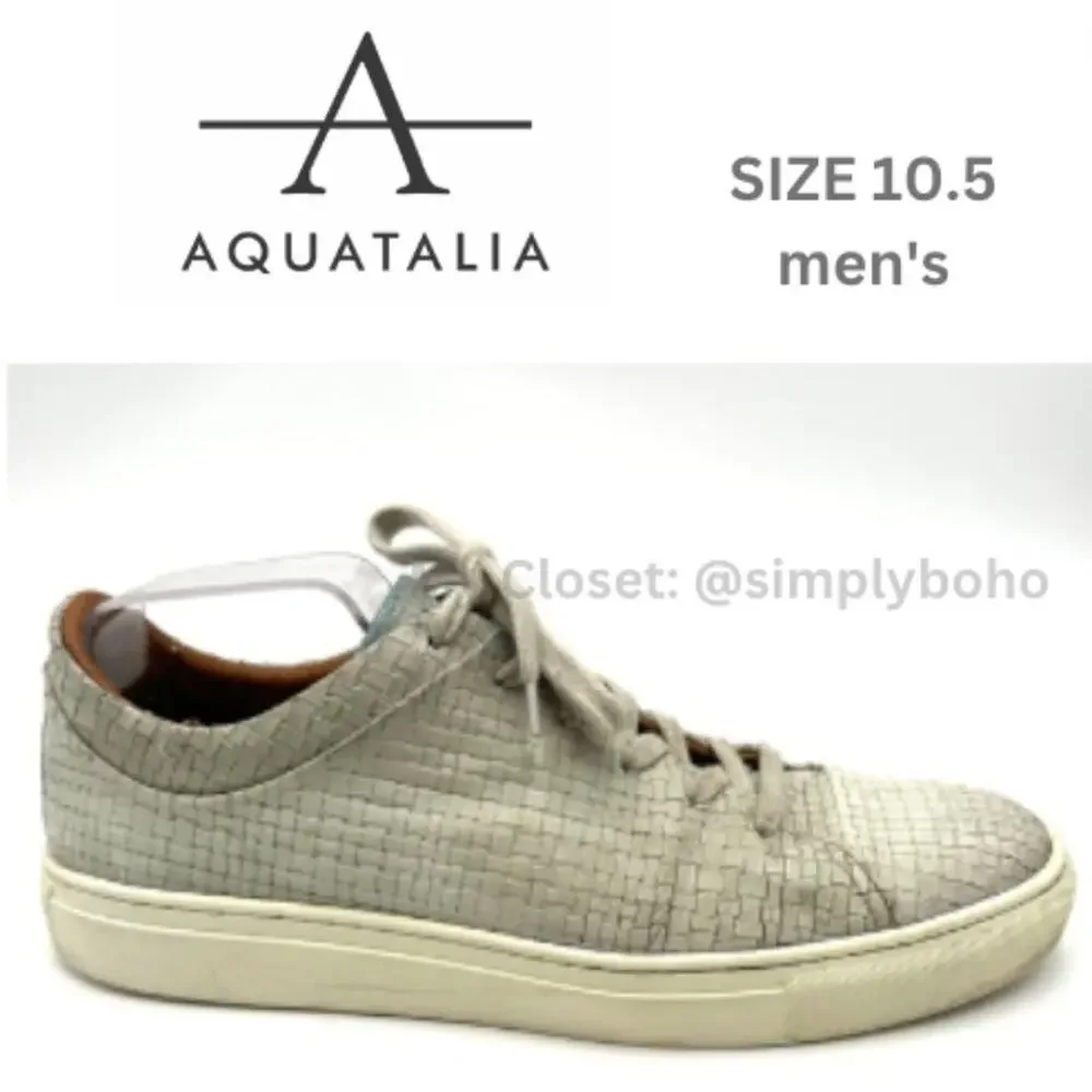 AQUATALIA men's fashion sneakers gray leather SIZE 10.5
